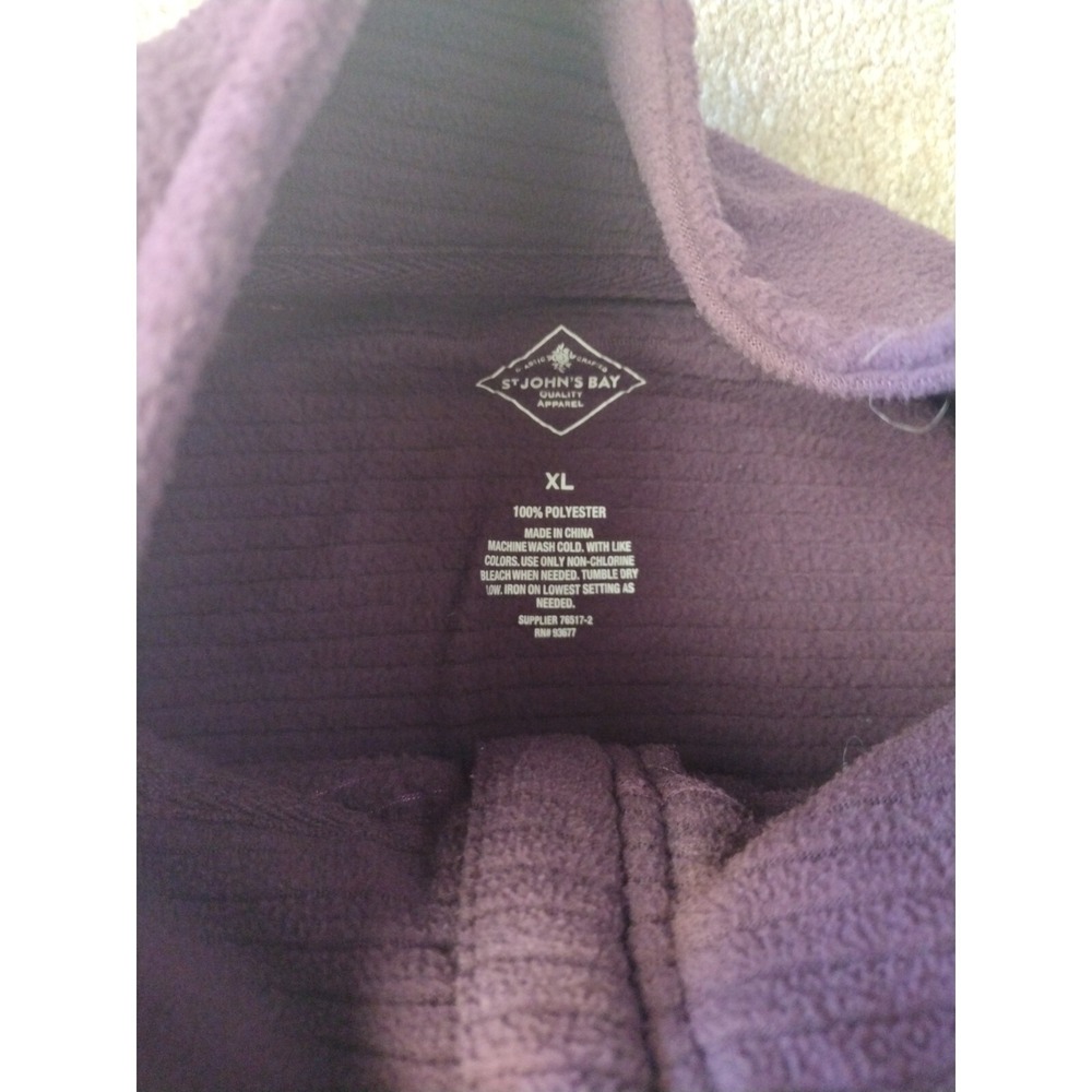 St. John's Bay Sweater Women's XL Purple Pullover Quarter Zip Fleece Warm - Picture 4 of 6